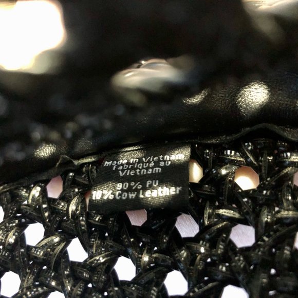 Elizabeth and James Designer Black Woven Crossbody Shoulder Bag Purse - Picture 5 of 5